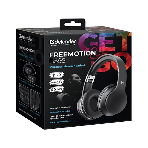 Навушники Defender FreeMotion B595 Bluetooth Black (63595) - фото 6