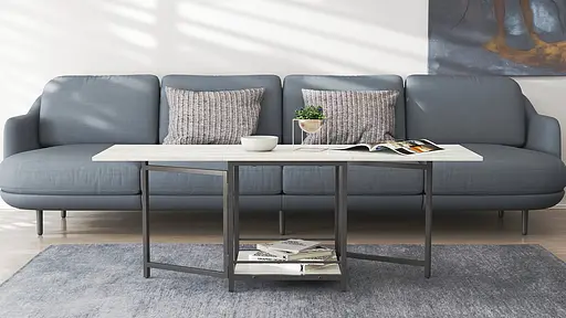 Стол журнальный трансформер Куб Комбо Ferrum-decor 540x532x500 Черный металл ДСП Бетон 16 мм (FRD-105155) - фото 5