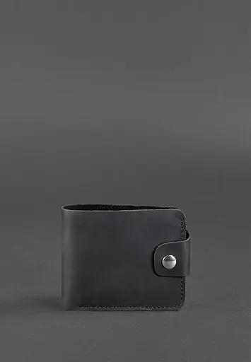 Шкіряне портмоне 4.3 чорне Crazy Horse - фото 2