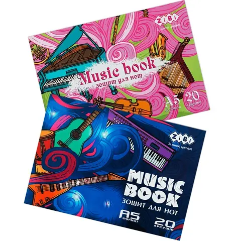 Зошит для нот 20 аркушів KIDS Line, горизонтальний, на скобі
