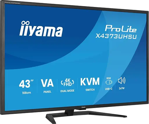 Монітор Iiyama 42.5" X4373UHSU-B2 UHD IPS 60Hz (X4373UHSU-B2) - фото 2