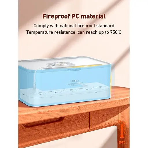 Удлинитель сетевой LDNIO Management Power Strip Box SN5310W 15W Qi/1Type-C/2USB, QC/PD, 5 Sockets, 30W/10A - фото 3