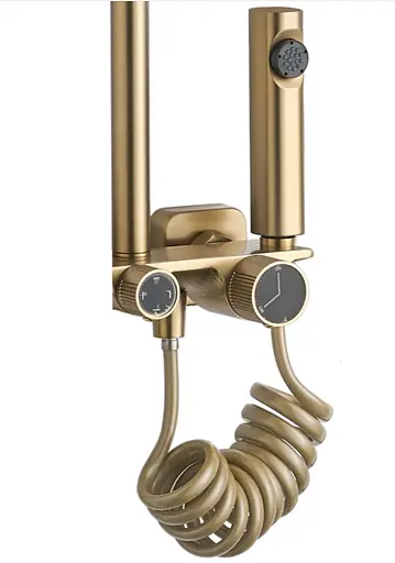 Душова система Rea Helix brushed gold з виливом REA-P6621, Золотий - фото 6