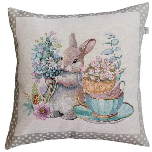 Наволочка гобеленовая Прованс Очарование Зайчонок 45х45 см (44280) - фото 1