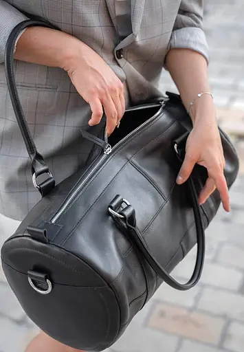 Шкіряна сумка Harper чорна Krast - фото 8