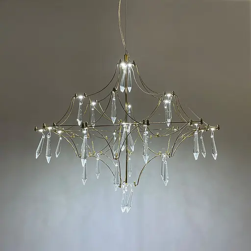 Невагома золота Led люстра d60 см | Арт. MJ 156-600 Titanium | Line F - фото 9