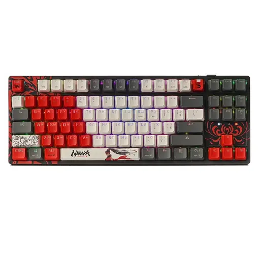 Клавиатура беспроводная Bloody WS87, Naraka, bloetooth/USB 2.4GHz/USB, механическая (переключатели BLMS Red Plus), RGB-подсветка - фото 1