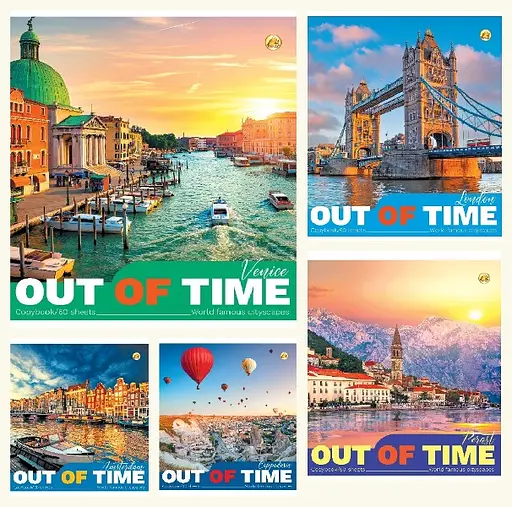 Зошити учнівські 60 аркушів клітинка Тверда 31602 Міста, 10 шт. в упаковці