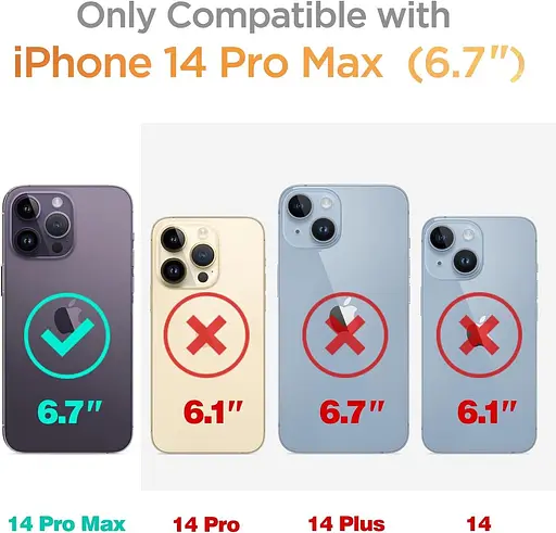GVIEWIN Призначений для iPhone 14 Pro Max Чохол, Захисна плівка для екрану + Захисна плівка для камери Квітковий ударостійкий - фото 4
