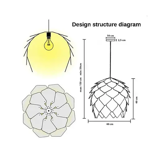 Автентичний світильник Шишка Ø 40 см | Line F | Арт. MJ189-400 - фото 12