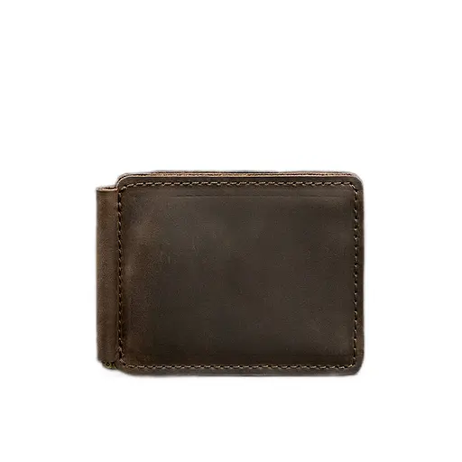 Кожаный портмоне 13.0 зажим темно-коричневый Crazy Horse - фото 11