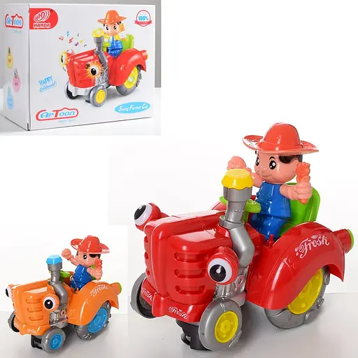 Трактор HD936B 19см, фигурка, музыка, свет, ездит, подвижные детали, в коробке (6903317168514) МИКС - фото 1