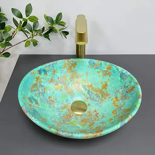 Умивальник VBI Parma marble green matt накладний VBI-011003, Цветной - фото 4