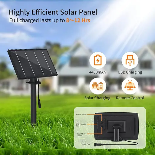 Bomcosy Сонячні зовнішні струнні світильники з дистанційним керуванням, 100-футові водонепроникні світильники для патіо G40 комерц - фото 4