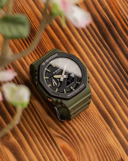 Ударопрочные полимерные наручные часы Casio оригинал Япония G-Shock GA-2110SU-3AER с полимерным ремешком - фото 5