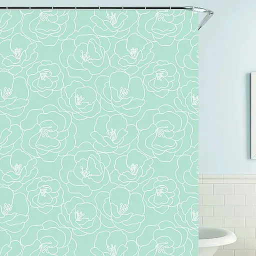 Шторка для ванної Werk WK-10022 М'ятна троянда з кільцями 180 x 180 см (147983)