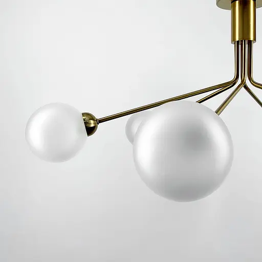 Елегантна латунна люстра на 6 матових плафонів Line.F J 061/6 - фото 2