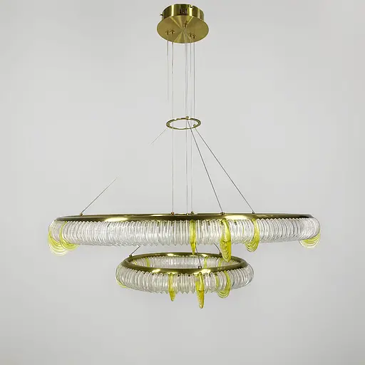 Світлодіодна підвісна люстра у формі подвійного кільця | Арт. D 236-850+450 | Line F - фото 8