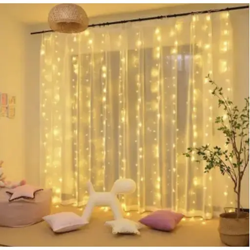 Гірлянда штора 3×3 м 300 LED жовтий СС 07001-3 - фото 1