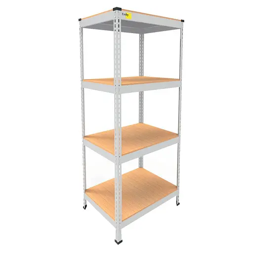 Металевий стелаж Emby Light Series (розмір 1500х900x600мм) 4 полиці ДСП до 100кг Білий