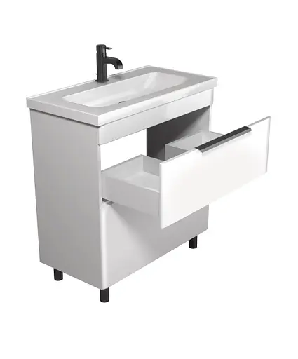 Тумба Мойдодир Iris 80 з умивальником Fenova 80 Білий - фото 2