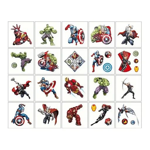 Набор временных татуировок "Супергерои мини" Fresh Tattoo superheroes-20-01 размер 5х5 см - фото 1