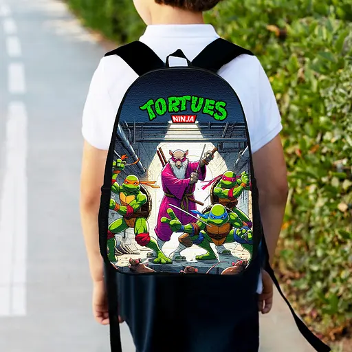 Рюкзак детский Черепашки-ниндзя, 34х27см, городской ранец для мальчика с принтом (00556)