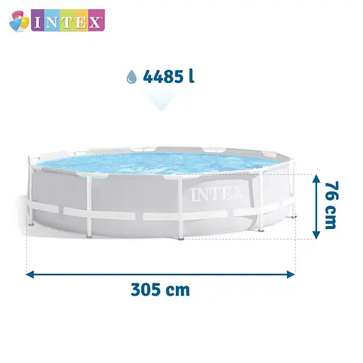 Басейн каркасний Intex 26700 NP круглий 305x76 см об'єм 4485 л від 6 років - фото 4