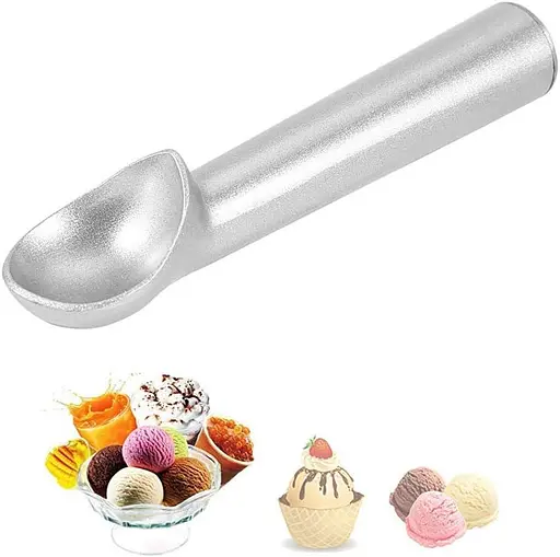 Ложка лита алюмінієва для морозива для морозива, бісквітного тіста, замороженого йогурту 18 см, Kitchen Master 85317 - фото 2