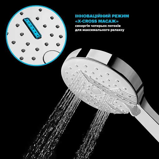 Водосберегающая душевая лейка Drop SPA3F-MULTI120CH "X-Cross" с 3 SPA потоками - Экономия 42% - фото 3