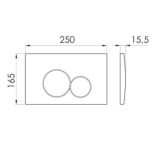 Клавіша змиву Imprese i-Frame i7117, чорний soft-touch, вставка золота, пластик i7117PB, Чорний матовий - фото 2