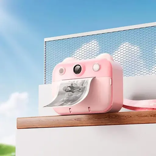 Детская цифровая фотокамера мгновенной печати с термопринтером Hoco 48 МП/ 800 мАч HOCO DV204 Dual-camera Розовый - фото 3