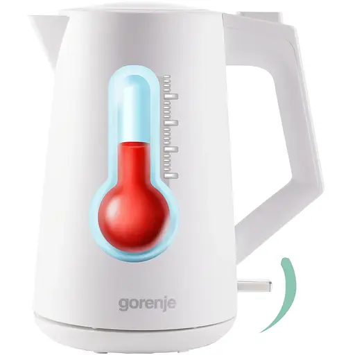 Gorenje Електрочайник 1.7 л, Strix контроль, білий матовий - фото 4