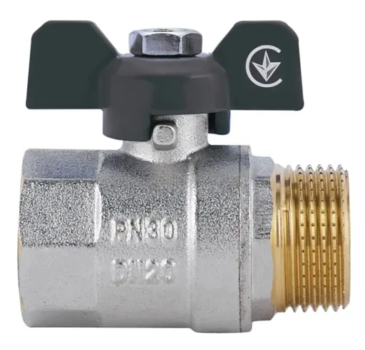 Кран шаровой Thermo Alliance Base 3/4" ВН прямой, PN40, бабочка SD607W20 - фото 2