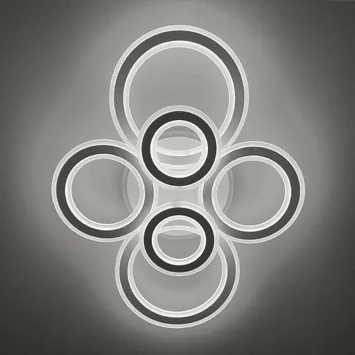 Стельова люстра на 6 кілець у білому корпусі 63×80 см | Арт. A 2763/2+2+2 RGB WT | Line F - фото 4