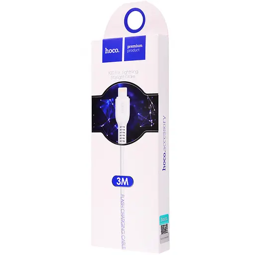 Дата кабель Hoco X20 Flash Lightning (3m) Білий - фото 2