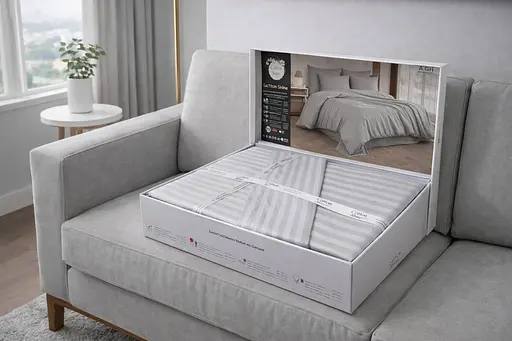 Комплект постельного белья полуторный 160х220 сатин светло-серый TC303376195 - фото 2