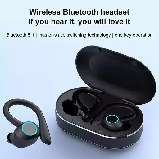 Беспроводные спортивные Bluetooth наушники TWS Q23 Pro водонепроницаемые с сенсорами и микрофоном Черный - фото 7