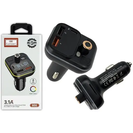 FM-модулятор Earldom ET-M86 RGB 3.1A PD