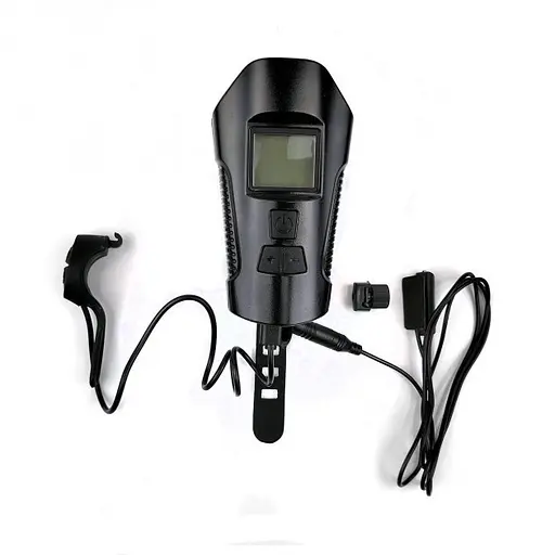 Велосипедный передний фонарь фара FY-317 с сигналом и велокомпьютером - фото 2