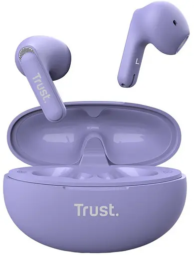 Наушники TWS Yavi Earphones BT 5.3, ENC, SBC, Mic, фиолетовый Trust teh0013163 - фото 1