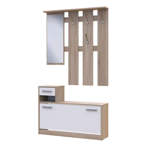 Прихожая Doros Alice Белый/Дуб Сонома 1 зеркало 100х25х182,9 (44900238) - фото 16