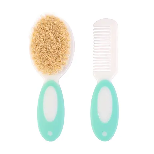 Щетка и расческа для волос 7106_Бирюзовый, мягкая щетина - фото 2