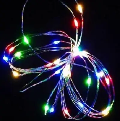 Новорічна гірлянда Brille роса на батарейках з USB 50 LED 5м мультикольорова 1977-01