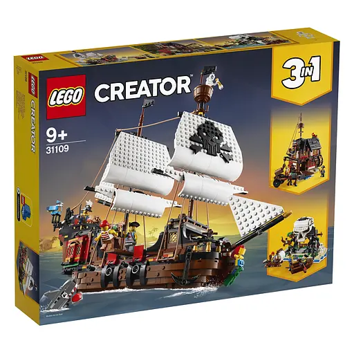 Уценка. Конструктор LEGO Конструктор LEGO Creator 3 v 1 Пиратский корабль 1264 деталей (31109)