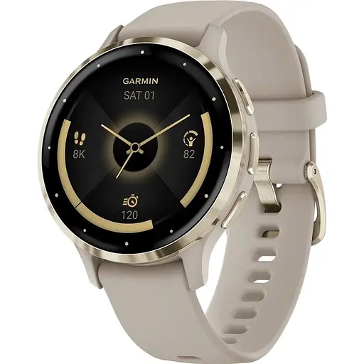 Смарт-годинник Garmin Venu 3S Soft Gold Stainless Steel Bezel with French Gray Case and Silicone Band (010-02785-02/52) [130196]