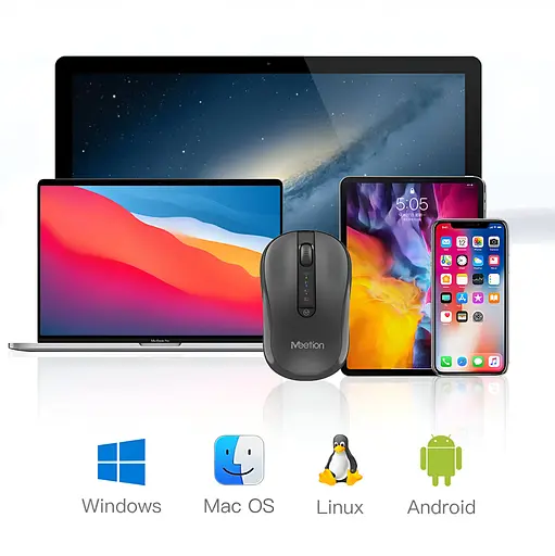 Беспроводная мышь MEETION BTM185R 2.4G+Bluetooth с аккумулятором черная - фото 12