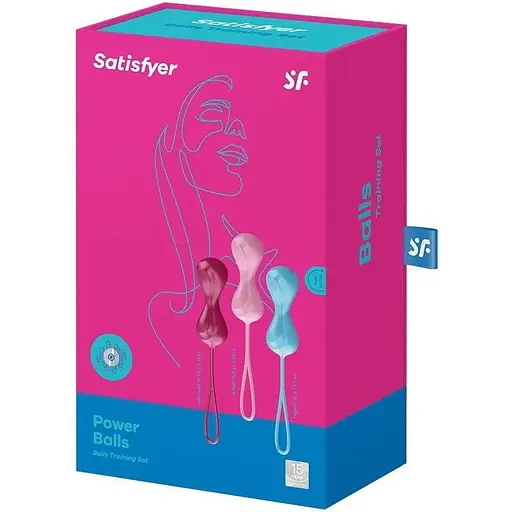 Вагінальні кульки Satisfyer Power Balls діаметр 3.4 см 60,76,92 г з кулькою всередині - фото 3