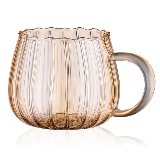 Набір чашок Ardesto Golden Moon з ручками 2 шт. 350 мл боросилікатне скло прозорі (AR2635BGG) - фото 4