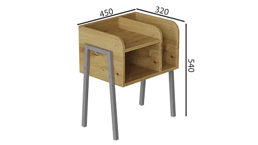 Тумба модульная Ferrum-decor Амели 540x450x320 металл Серый ДСП Дуб Артизан 16 мм (FRD-103022) - фото 3